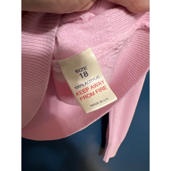 Debenhams Pink Acrylic Womens Long-Sleeve Mock Neck Sweater Size 18 - Picture 2 of 5